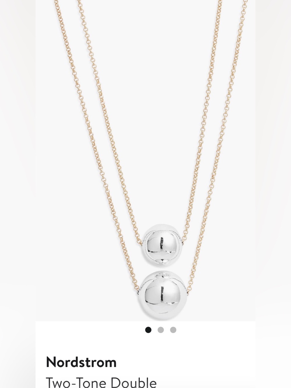 NEW Nordstrom Two to tone Orb layered necklace $48 MSRP